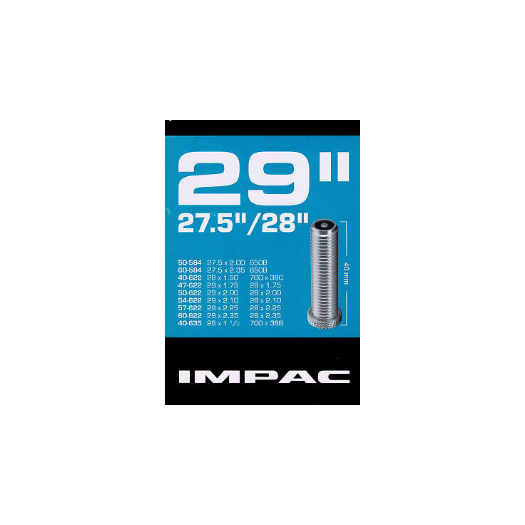 Impac Schlauch (von Schwalbe) AV29 ETRTO 40/60-584/635, Ventil Schrader/Auto