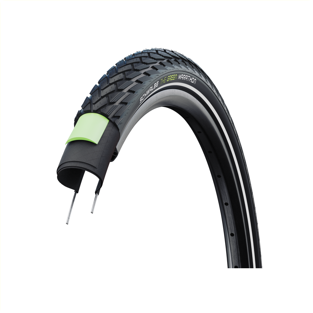Schwalbe Marathon (Anti-Fuge 3 mm), Schwarz mit Reflektor, 26x2,00, ETRTO 50-559, zugelassen über 50 km