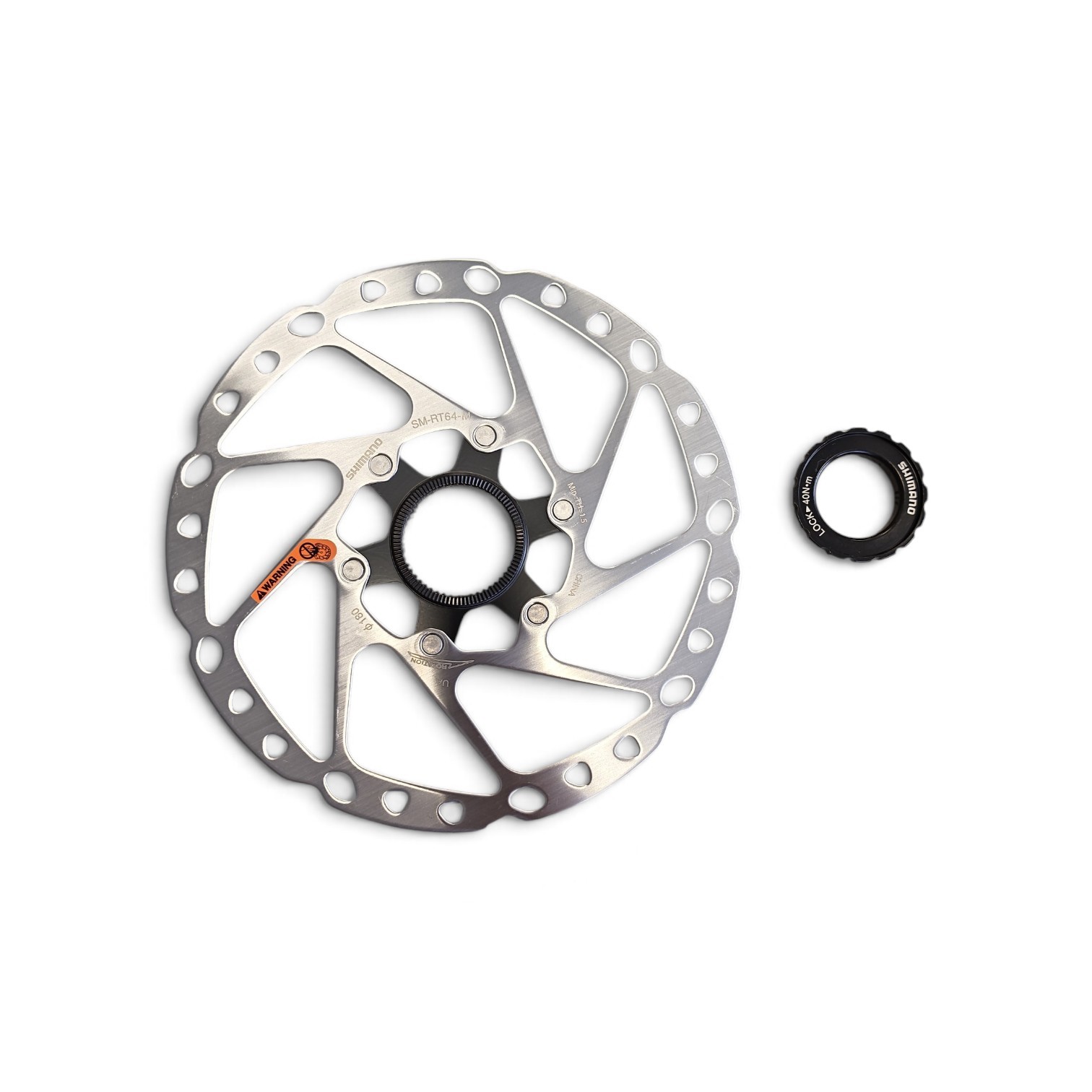 Shimano RT64 Edelstahl-Bremsscheibe, 180 mm external Centerlock-Aufnahme