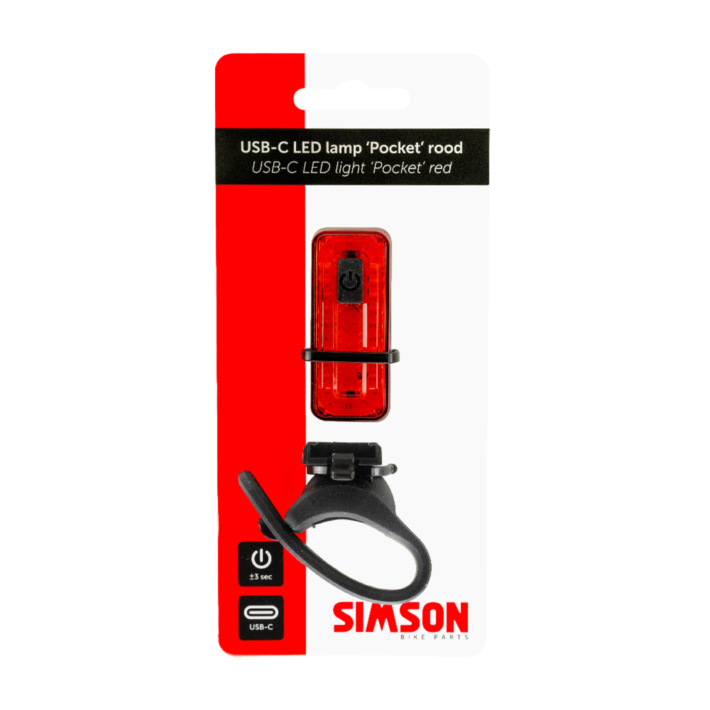 Simson USB-C LED-Lampe 'Pocket' rot