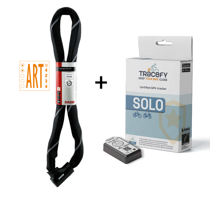 Simson Sicherheitspaket. Tracefy und Kettenschloss Bold 120 ART**