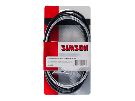 Simson Trommelbremskabelsatz komplett universal aus schwarzem