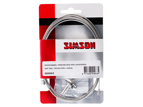 Simson Innenzug Trommelbremse uni, Fass/Birne + Inbus, Edelstahl