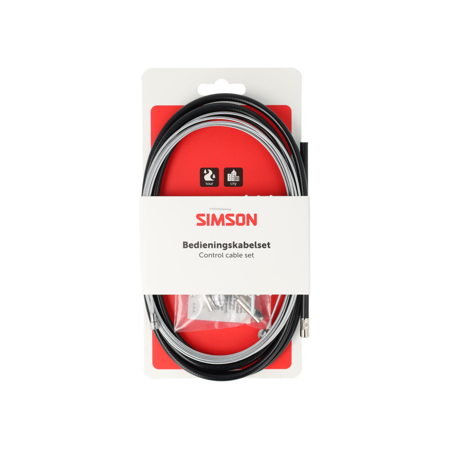 Simson Trommelbremskabelsatz komplett universal aus schwarzem