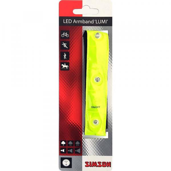 Simson Reflectie Armband met 4 LED's, incl. batt