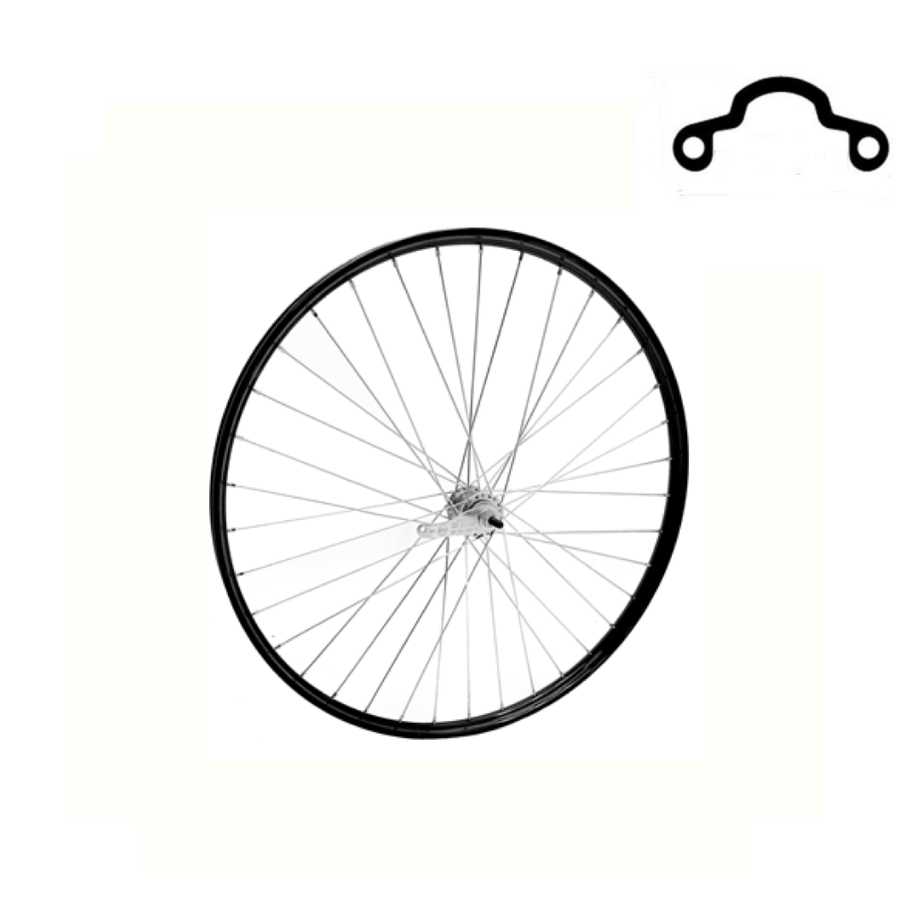 Hinterrad 28x1 1/2 schwarz, KT-Bremsnabe, 13 Speichen, Westwood-Profil-Aluminiumfelge.